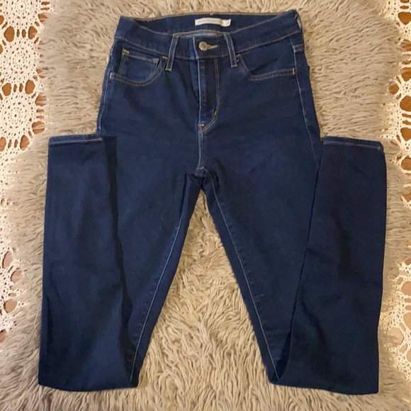 Levi’s 720 HIGH RISE SUPER SKINNY WOMEN'S JEANS 👖 Dark denim size 25 - Picture 3 of 4